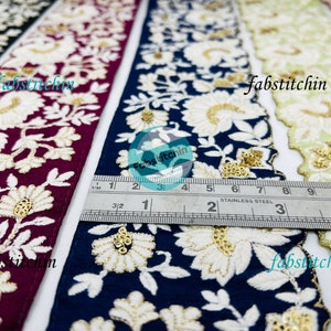 Trims by Yard, Sari Fabric Trim, White Thread Embroidered Saree Border for boho junk journals, Table Runner, Indian Textiles Fabrics, Belts
