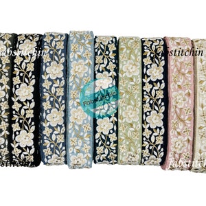 9 Yards Indische Stickerei Verschönerung Bestickt Saree Band Kissen Wohnkultur Nähen Basteln Taschen Posamentenborte Hochzeit Bordüre