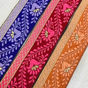 Indische Jacquard Borte Dekorative Bänder Basteln Nähen Sari Borte Brokat Saree Posamenten Verzierungen Wohnkultur | FabStitchIN