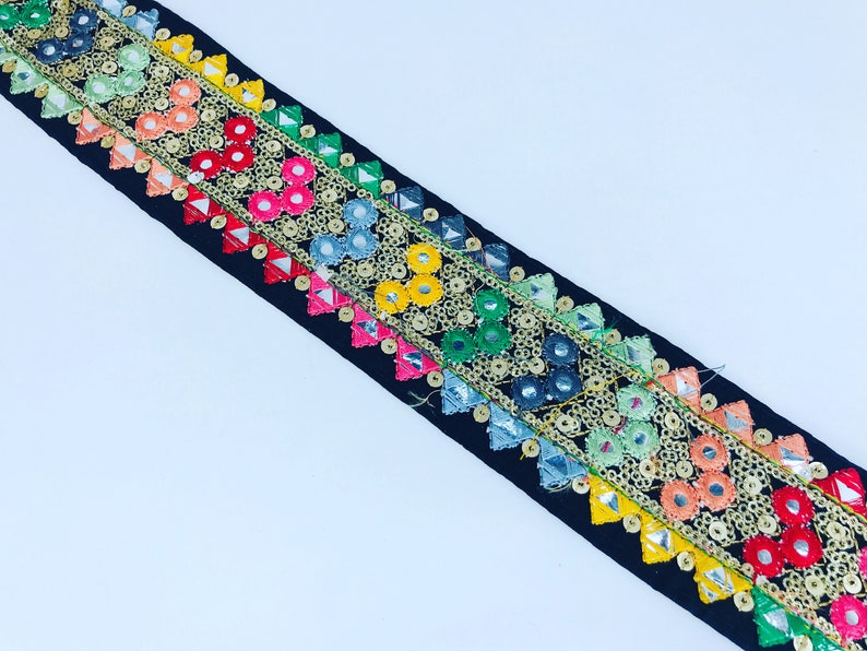 Indian Embroidered Trim by the Yard Drapery Saree Decorative Etsy