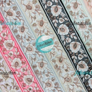 9 Yards Vibrant Indian Embroidered Lace Trim Add an Ethnic Touch to Cushion Cover,Embroidery,Saree,Ribbon,Crafting,Border,Curtain Decoration