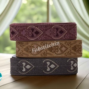 2 Inch Heart Design Embroidered Lace Trim on Fabric for Saree Border Dupatta Craft Blouse and Home Décor