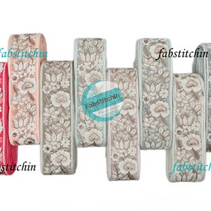 Trims from Indian Sari Embellishments Embroidery Trim Embroidered Saree Ribbon Cushions Sewing Crafting Trimmings Curtains Headbands Border