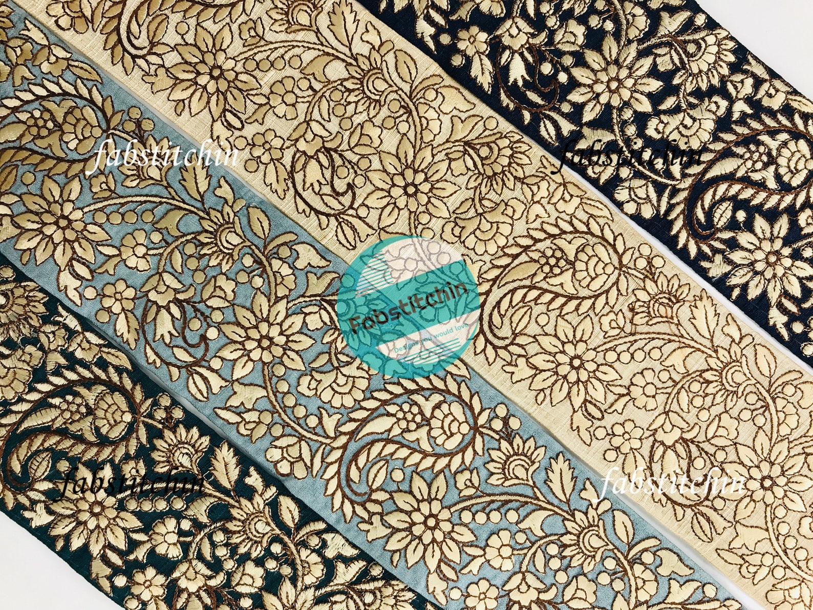 9 Yards Wholesale Indian Thread Embroidery Fabric Trim - Etsy