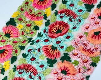Saree Border Indian Lace Trim By The Yard, Embroidered Net Fabric Trim, Cushions Cover, Lehenga , Skirts Sari Border Silk Fabric, trim tape