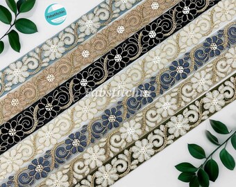 3 Yards Net Fabric Saree Border Indian Lace Trim Sari Fabric Trim DIY Craft Table Runner Art Quilt fabric trim Sari Border Silk Fabric Bows