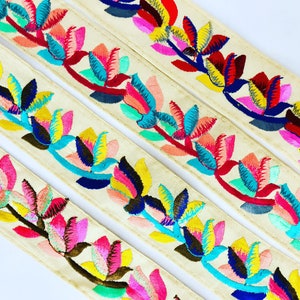 Indische Verzierungen Stickerei Zierband Meterware Gestickte Saree Borte Kissen Nähen DIY Basteln Posamenten Stirnband Borte Fabstitchin