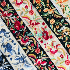 Silk Ribbon, Silk Fabric Trim, Embroidered Trim, Sari Border, Sari Fabric, Art Quilt, India Fabric Trim, Table Runner, Lehenga