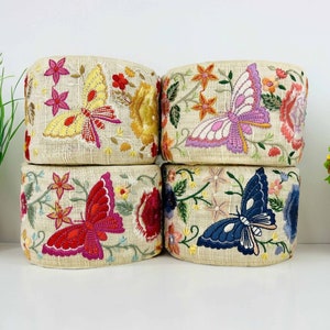 9 Yards Schmetterling gesticktes Band Stoff Trim Indische Sari Borte Saree Nähen Kissen Stickerei Crafting Laces Wohnkultur