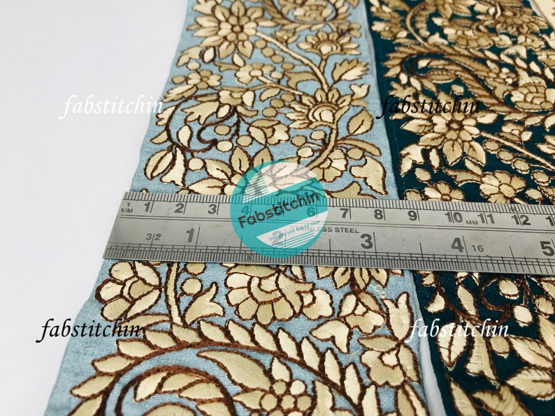 Indian Thread Embroidery Fabric Trim by the Yard Embroidered Belts ...