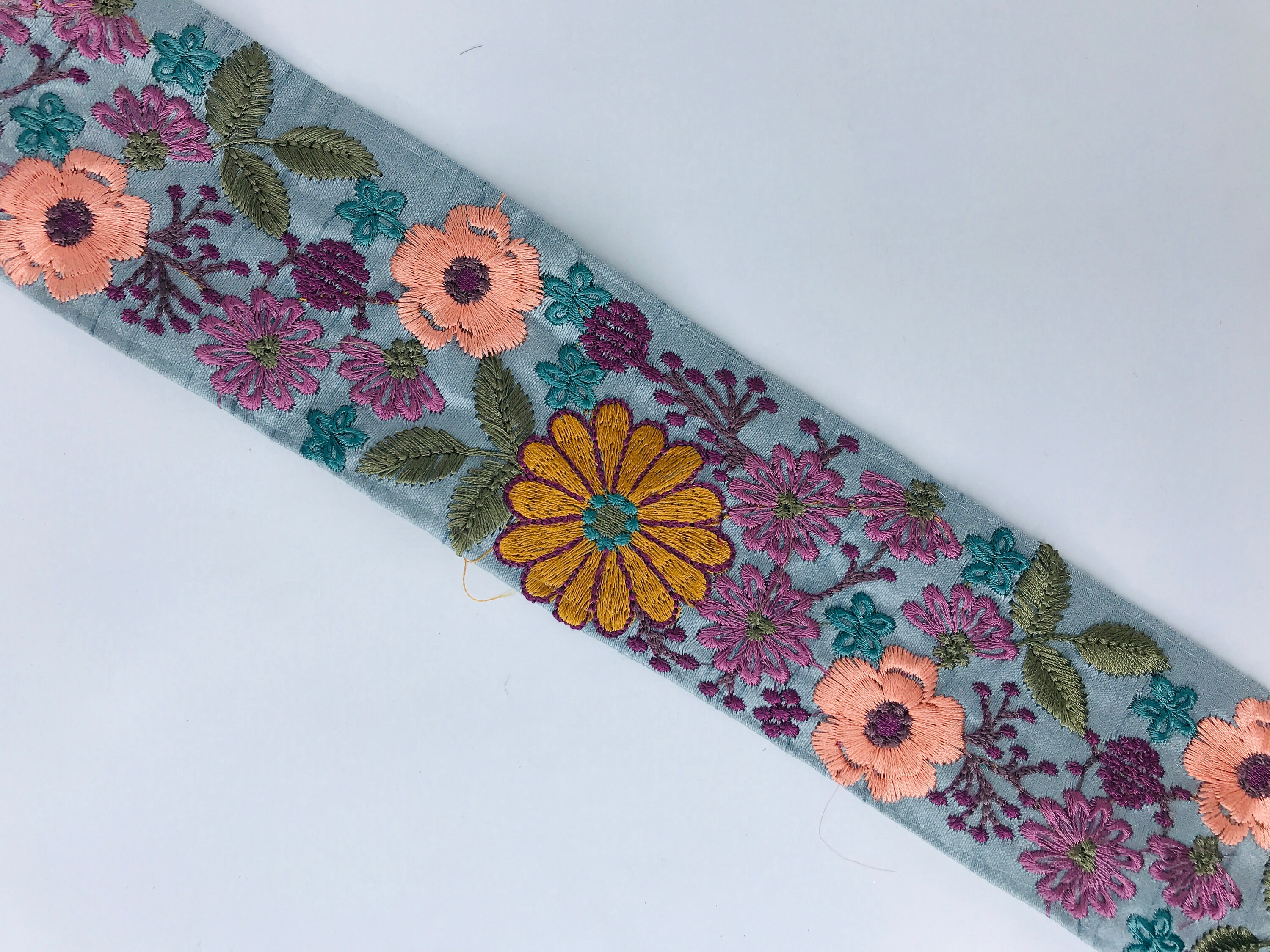 Embroidered Fabric Ribbon Trim Wedding Dress Sari Border Etsy