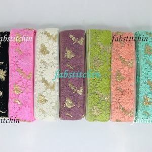 9 Yards Besticktes Band Stoff Verzierung Verschönerung Kissen DIY Handwerk Sari Borte Indische Hochzeit Saree Nähen Stickerei Kleid Besatz