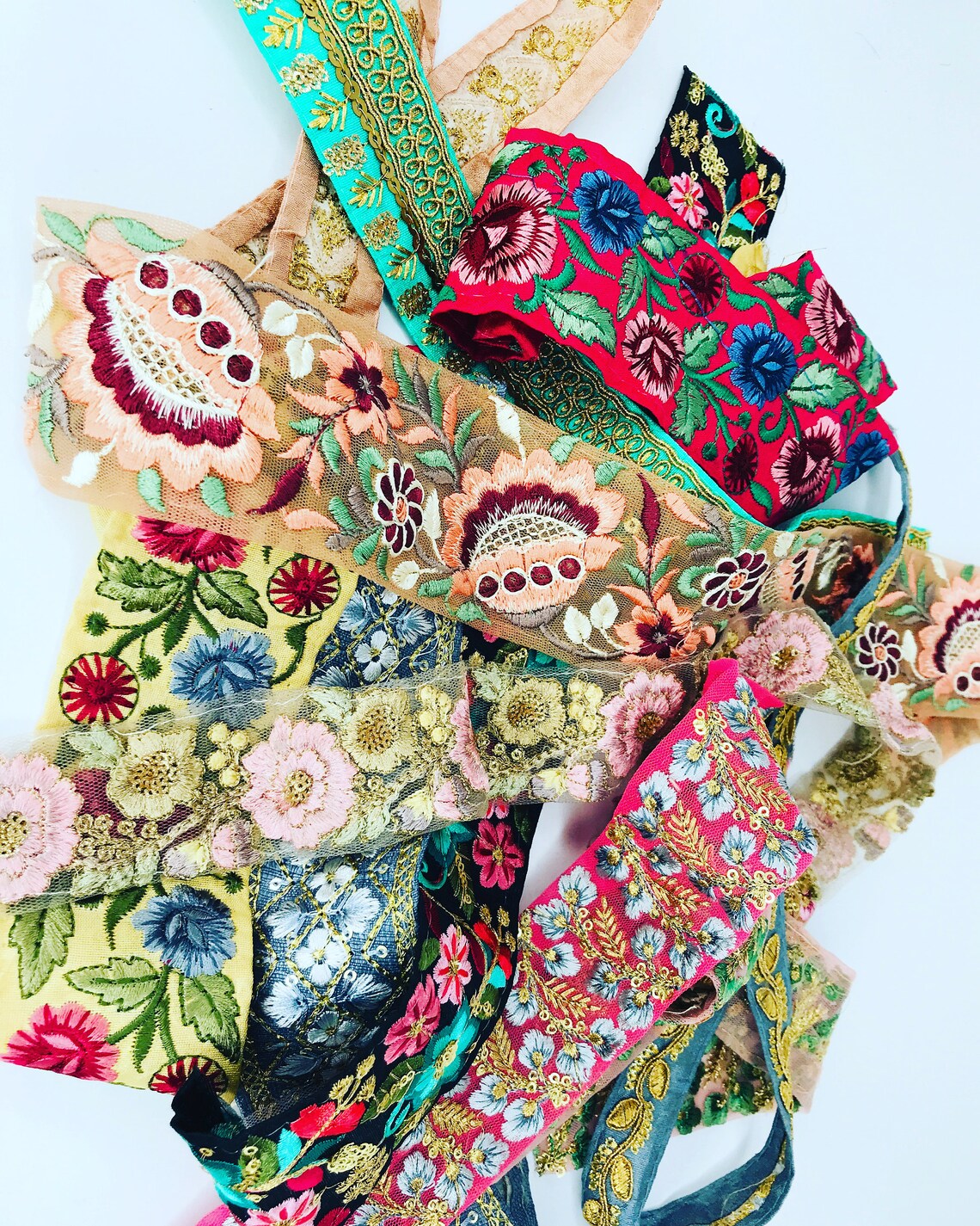 13 Trim remnants sari fabric scraps silk fabric scraps sari Etsy