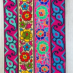 Paisley Design Indian Embroidered Border Crafting Sewing Decorative Fabric Sari Trim Cushions Cover Trimming Ribbons Tapes| FabStitchIN