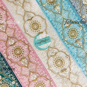 9 Yards Wholesale indischen bestickten Stoff Zierkissen DIY Crafting Sari Borte Hochzeit Saree Nähen Kleid Verschönerung Bandbesatz