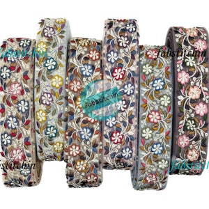 Net Fabric Saree Border Indian Lace Trim By The Yard, Sari Fabric Trim-Table Runner-Art Quilt fabric trim Sari Border Silk Fabric