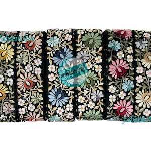 9 Yards Multi Color Indian Embroidered Fabric Trim Embellishment Saree Ribbon Sewing Crafting Embroidery Border Wedding Dress Cushion Covers