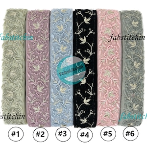 Net Fabric Saree Border Indian Lace Trim By The Yard, Sari Fabric Trim-Table Runner, Art Quilt fabric trim Sari Border Silk Fabric Ribbon