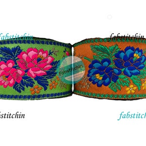 Vibrant Floral Jacquard Trim, Embroidered Indian Trim Indian Fabric Trim Sari Border Craft Ribbon Sari Fabric Trimming Sewing Tape Belts