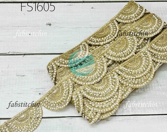 オッフェン Offen scallop pearls pattern/BEIGE Antique Zircon