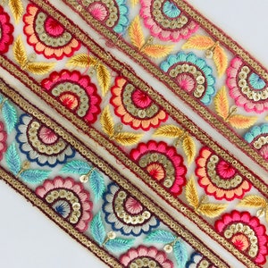 9 Yards Net Fabric Saree Border Indian Lace Trim By The Yard, Sari Fabric Trim-Table Runner-Art Quilt fabric trim Sari Border Silk Fabric