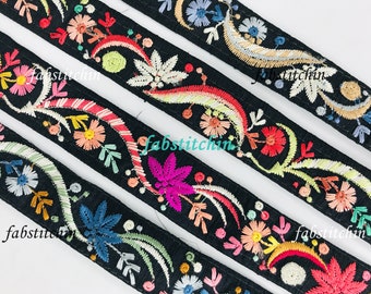 Bestickte Borte Bulk Lager Indische Sari Bordüre DIY Crafting Stoff Saree Nähen Dekorative Strandtasche Kissen Posamenten Bänder Home Decor