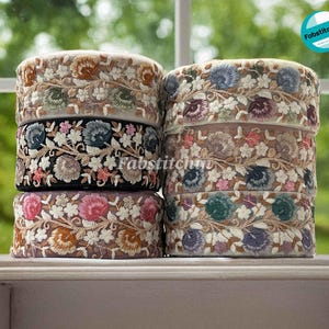 2 Inch Floral Embroidered Net Lace Trim for Saree Border Dupatta Craft Ribbon Sewing Fabric Decoration