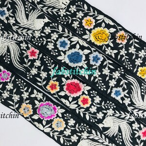 Cintos de renda indiana, bordas de sari, guarnições da Índia, boho, rendas de sari de seda, renda dourada estilo boho, guarnições bordadas, borda de pássaro
