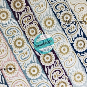 White Thread Embroidery Fabric Trim By the Yard Embroidered Belts Strap Embellishments Tapes Crafting Sewing Indian Sari Border Ribbon