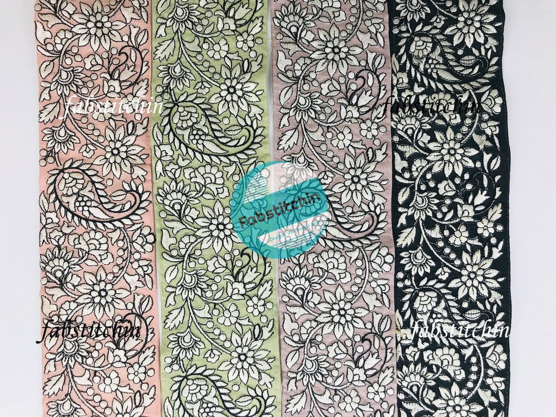 9 Yards Wholesale Indian Thread Embroidery Fabric Trim - Etsy
