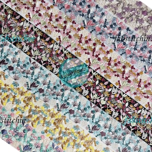Net Fabric Embroidered Sari Fabric Trim-Silk Ribbon, Saree Border Indian Lace Trim, Floral Embroidery, Sari Border Indian Trims, Lehengas