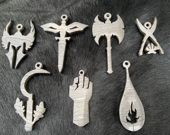 Twisted Damascus Steel Pendant: D&D, Fantasy Gift