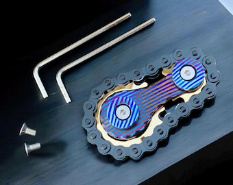 Luxury Timascus Desk Fidget • Titanium Damascus Spinner • Executive Metal Gift for Men