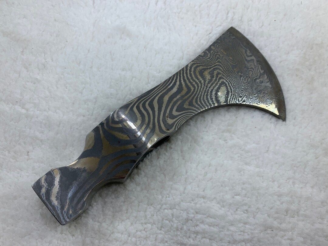 Damascus Handmade Litehawk Axe Head Taper Bore Eye With Sheath Viking