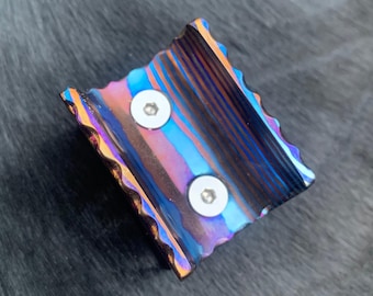 Timascus Steel Cigar Stand | Modern Cigar Rest, Groomsmen Gift