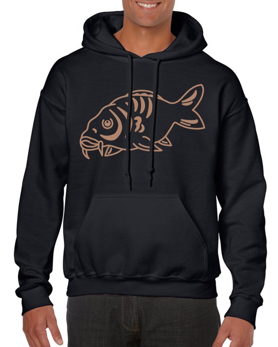 Sweat à Capuche Vintage Pêcheur Carpe - Cadeau Idéal Pour Passionnés De Pêche à La Mouche