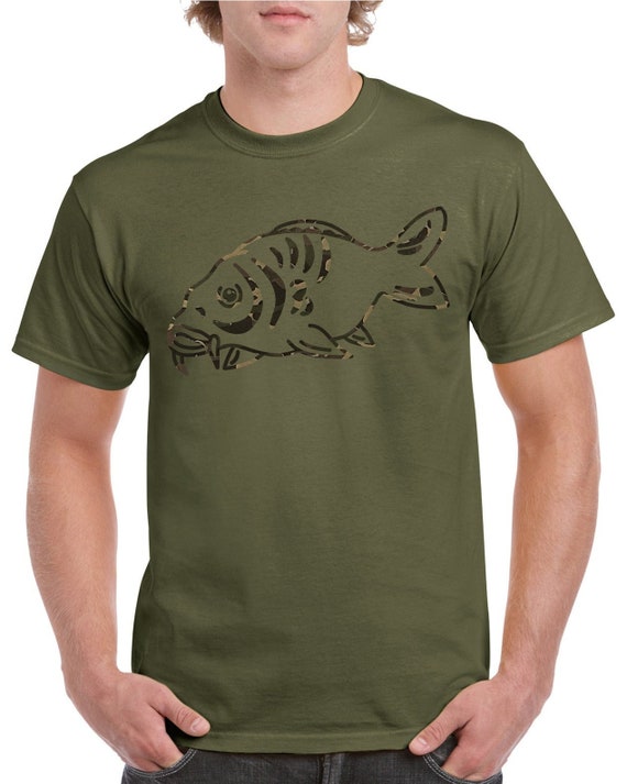 Large Carp Fish Carp Fishing T Shirt With Camouflage Heat Press Vinyl Logo  Ideal Gift for Fisherman or Fishing Enthusiast -  Canada