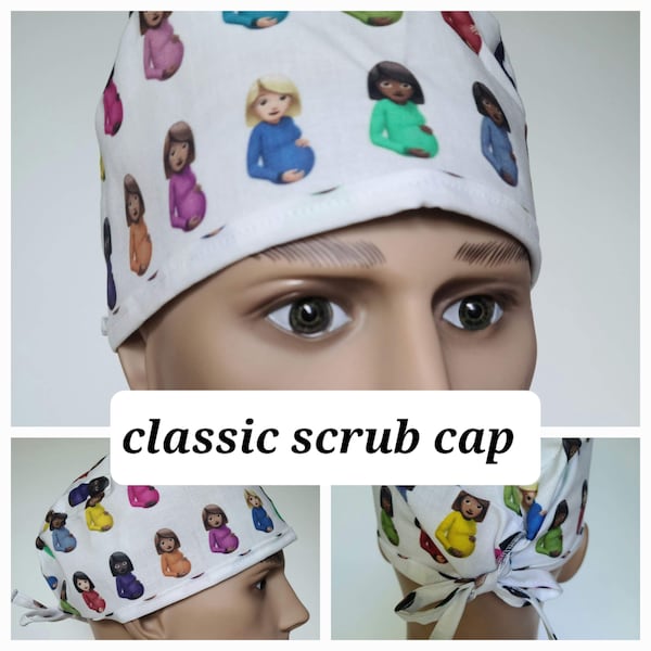 Baby bump surgical scrub hat