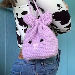 Crochet Bunny Purse Drawstring Pouch