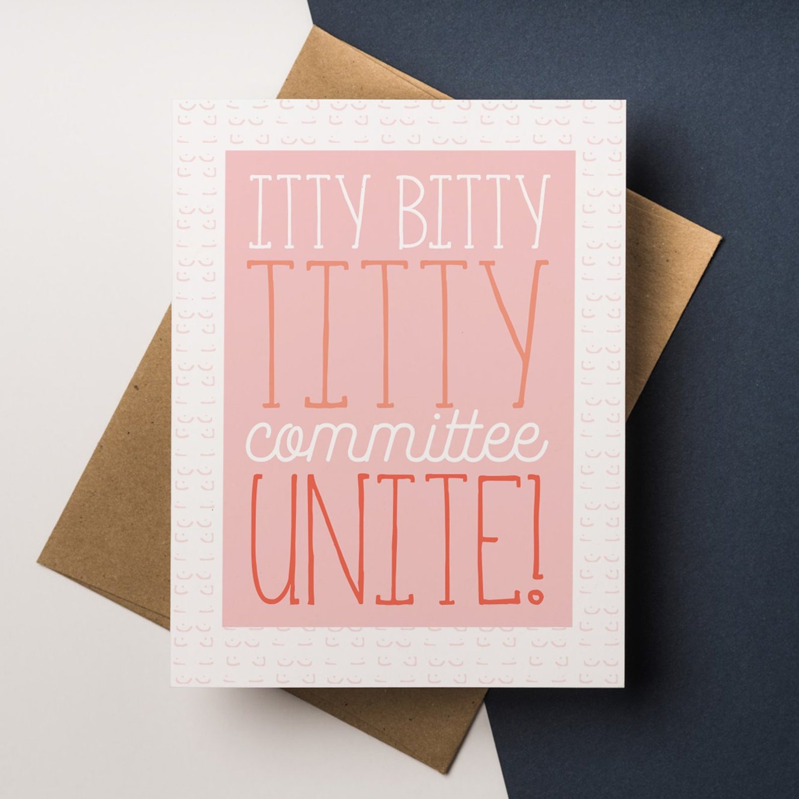 Itty Bitty Titty Committee Unite Friendship Greeting Card Etsy 