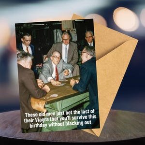 Lustige Vintage Geburtstagskarte: Retro sarkastischer Humor