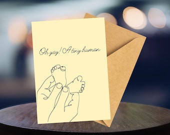 Funny Baby Shower Card, Tiny Human Pregnancy Greeting Card