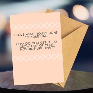 Humorous Greeting Card for Adults, Hair Card for Friends, Funny Birthday Cards, Sarcastic Cards, Adulting Humor Cards