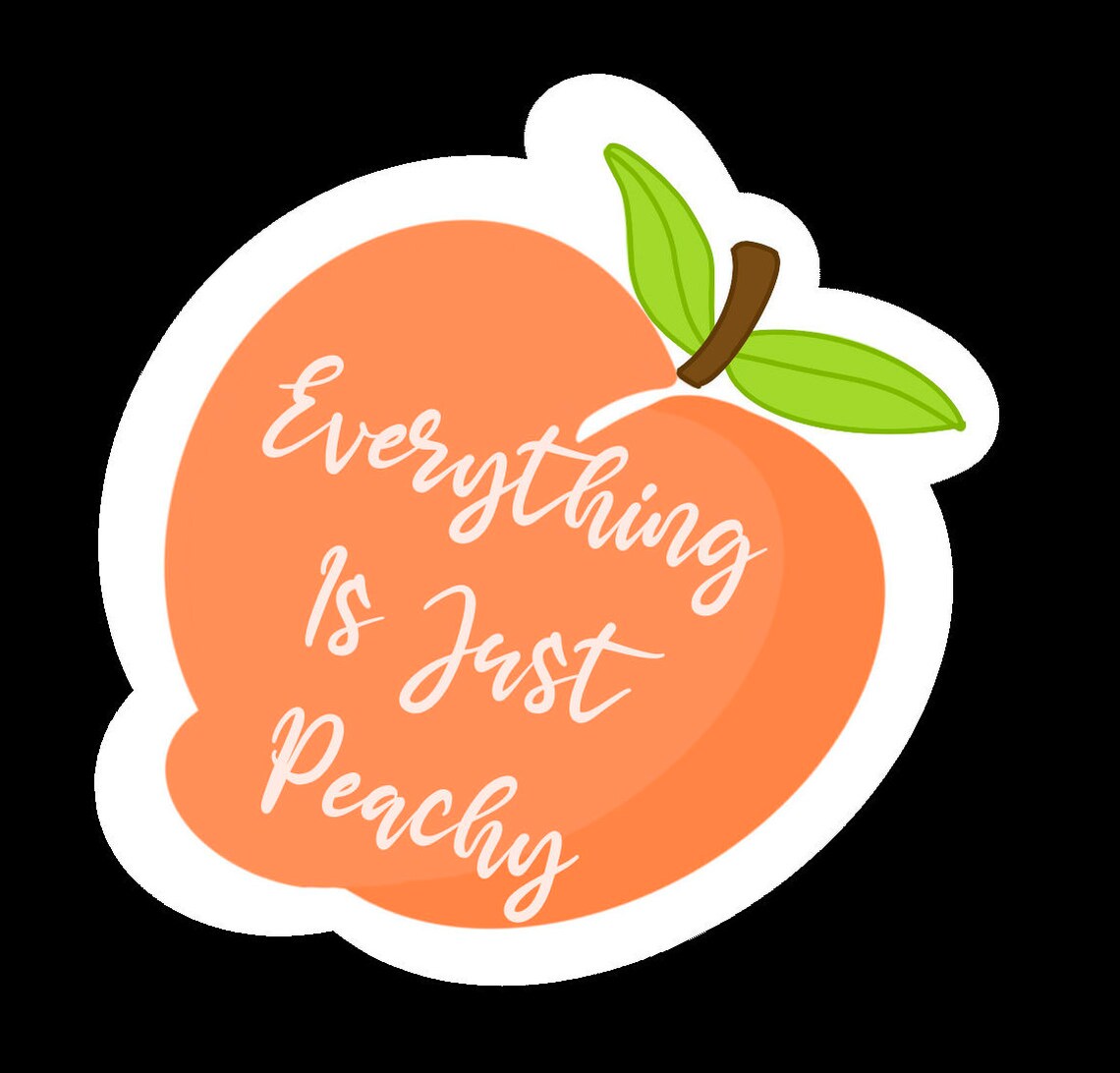 Just Peachy Sticker Peach StickerJust Peachy Etsy