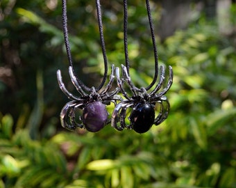 Crystal Spider Charms - Comes With Necklace! - You Choose Which Option <3