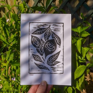 Sour Summer - Limited Edition Original Lino Print - Block Print - Spooky Art