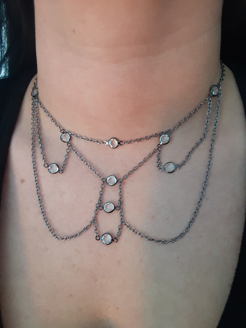 Black chain choker Celestial Drip starlight design