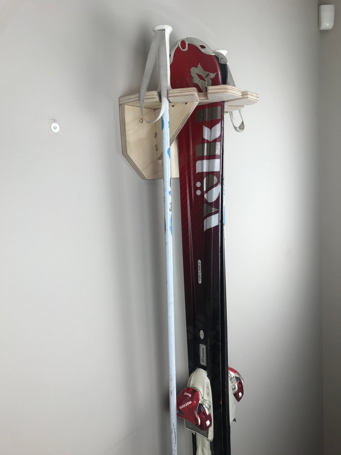 Individual Ski Rack Wall Mount / Wooden Ski Storage / Handmade Etsy UK