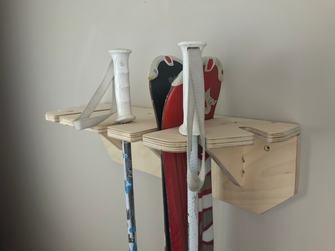 Good Rack Handmade Wooden Double Ski Rack - Wall-mounted Modern Storage - Etsy