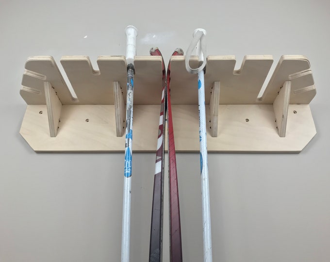 Triple Ski Rack Wall Mount / Wooden Ski Storage / Handmade Ski Holder